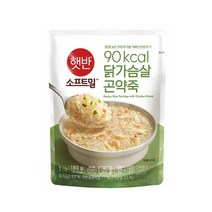 CJ제일제당 레토르트 햇반 소프트밀 닭가슴살 곤약죽 1인분 180g 간단한아침메뉴 자취음식 가정간편식 저녁메뉴추천, 1개