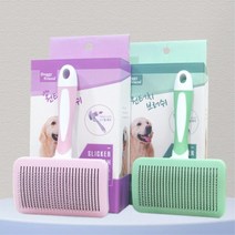 푸들 죽은털제거 원터치 털청소 애견슬리커M 펫브러쉬 윤기 애견미용빗, 인디핑크