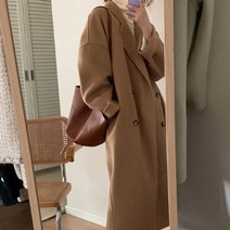 캐시미어 코트 여성 핸드메이드 빅사이즈 숏 하프 더플 울 트렌치 양면 캐시미어 코트 가을 겨울 여성용 중장신 고급 햅번 울 코트