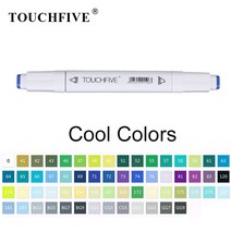 음주 측정기 Touch five멋진 컬러 아트 마커 더블 헤드 알코올 기반 브러시 펜, 169