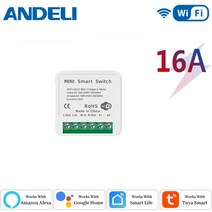 ANDELI-DIY WiFi 미니 스마트 조명 스위치 16A 양방향 제어 Tuya/Smartlife APP 원격 Alexa Google 홈 오토메이션, 02 1 pieces_01 16A
