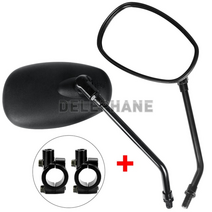 범용 자전거 미러 넓은 범위 자전거 백미러 사이클링 액세서리 전자 자전거 스쿠터 오토바이 용 자전거 미러 회전, 2pcs 블랙 클램프