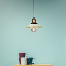 고급스러운 북유럽풍 빈티지 도자기식탁등 1등 플로럴패턴, 에디슨G80, 연두