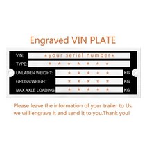 알루미늄 공백 또는 새겨진 트레일러 차량 ID 공장 VIN 섀시 플레이트 120X45mm 오토바이 캐러밴 RV 부품 캠핑 액세서리, Custom Engrave