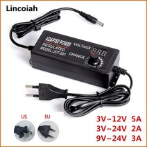 조정 가능한 AC 100240VDC 3V12V 3V24V 9V24V 범용 어댑터 변압기 전원 공급 장치 3 12 24 v LED 스트립 용, CHINA_AU | 3V-12V 5A