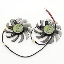 naniluo t128010sm for gigabyte gtx 460 465 560 ti 580 650 750ti 그래픽 카드 팬 75mm 12v 0.20a gt440 gt610, 2개