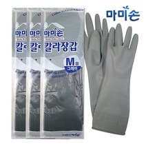 마미손 정품 증정 고무장갑 칼라장갑 중(M), 그레이, 3개