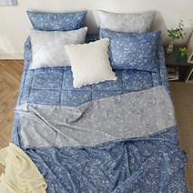 국내 제작 풍기 인견 원단 플라워 패턴 여름 침구 세트 베개 커버 홑이불 토퍼 카페트 35