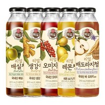 CJ제일제당 백설 리얼청 5종 매실/생강/오미자/레몬/배도라지청, 상세설명 참조, 03. 백설 리얼 오미자청 310ml X 3개