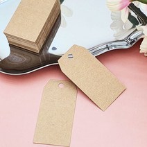 포장 태그 크라프트 라벨 100장 가격표 택 종이 텍 무지 사각 크래프트 선물 메모