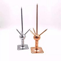 접지봉 야외 피뢰침 파뢰침 천둥 번개 지붕 설치 도구, 큰 구리 도금 빨간색