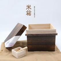 다원 다도용품 찻상 다과상 티테이블 밥통 가정용 단단한 나무 일본식 쌀 보관 상자쌀 캐비닛 방충 및 나방 방지 곡물 보관 상자, 대형(10kg 팩)