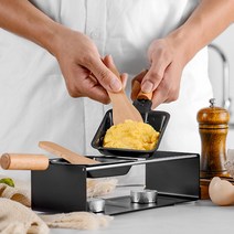 라끌렛 라클렛 그릴 연기안나는 미니 치즈 Raclette 세트 요리 녹는 팬 Bakeware 교체 나무 손잡이 휴대용, 한개옵션0