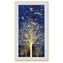 돈 복 들어오는 황금 나무 그림 액자 38x68cm (Golden Nordic Trees) 풍수 거실 북유럽풍 인테리어 소품, 그림3