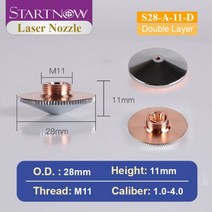 Startnow-레이저 커팅 노즐 Precitec WSX raytools용 CNC 섬유 레이저 헤드 노즐, 2.0, S28-A-11-D