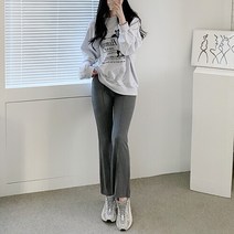 여자 골지 부츠컷 나팔팬츠 슬림 밴드 데일리 면바지