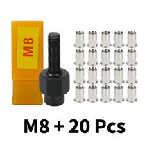 HIFESON Rivnut 공구 헤드 너트 수동 리베 터 핸드 리벳 도구 M3 M4 M5 M6 M8 M10 용 스테인레스 스틸 포함, M8 20PCS Stainless