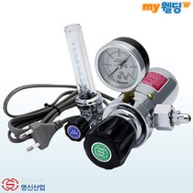 명신산업 국산 가스레귤레이터(Regulator) CO2조정기 MR-FC1 (23mm 장 220V)