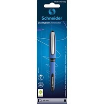 유럽 슈나이더 원 하이브리드 C 03 수성펜0.3mm 선폭 및 하이브리드 콘 팁으로 문서 방지 케이스 블랙 블루 레드 그린 4종, 1 블리스터 카드, 0.5mm 선 너비, 검은 색