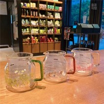 스타벅스 유채꽃 예쁜 손잡이 유리컵 570ML, 1개