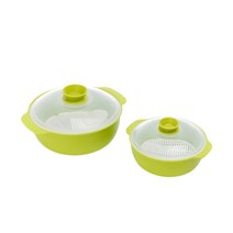 스마트 전자렌지 찜기 550ml + 1200ml 세트, 그린, 1세트