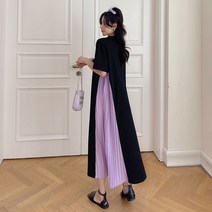 쇼매인 여성 여름 루즈핏 빅사이즈 패치 주름 원피스