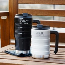 오슬로 보온보냉 스텐텀블러 머그형 500ml (핸들) 샤인블랙, 단품