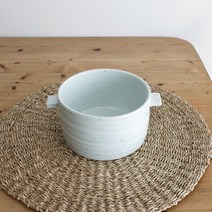 핸드메이드 담 원형 손잡이 면기 1p 떡국기 곰탕기