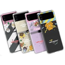 F711 프렌즈 갤럭시 Z플립4 Z플립3 해피 정품 슬림 카카오 모먼트 투명 F721 케이스 / S2B PC하드