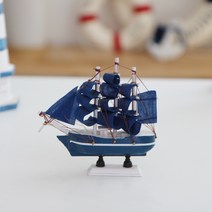 [윤자매네] 여름 인테리어소품 빈티지 미니 블루 범선