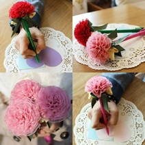 TWKL 쉬폰 카네이션볼펜, 핑크 카네이션, 1개