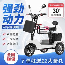성인세발자전거 성인용세발자전거 삼륜자전거 어르신 노인 자전거Keshen 전기 세발 가정용 소형 접이식 전기 자동차 미니 더블 배터리 자동차 라이트 성인 스쿠터, 48V, 싱글 드라이브36v 12a 납산싱글 플러스 차일드