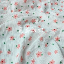 소창원단 50x cm 클래식 작은 꽃면 더블 레이어 거즈 크레이프 아동 의류 원단 꽃무늬, [02] 03