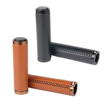 별별상자 레트로 스타일 부드럽고 편안한 진동감소 고급 PU 가죽 자전거 핸들 손잡이 그립, 블랙