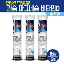 프리미엄 칼슘 마그네슘 비타민D 물에 타먹는 발포형 뼈 치아 건강 영양제 미네랄 보충제 건강기능식품 오렌지향, 잔티바 칼슘마그네슘비타민D 15정, 2세트
