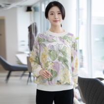 모슬린 여성 엄마옷 플리츠 플라워 블라우스 FBL303010 마담/미시옷/중년여성의류/빅사이즈/40대/50대/60대여성옷