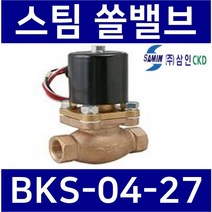 BKS-04-27-AC220V 사용전압:AC220V 관접속구경:1/2인치(15A) 삼인SAMIN 스팀전자변 스팀밸브 증기밸브 솔레노이드밸브 사우나밸브 세탁소밸브