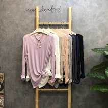 라임브릿지 1+1 엘시아 라운드 찰랑 긴팔 티셔츠