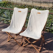 캠필드 접이식 캠핑 원목 의자, 캠필드 캠핑 원목 의자 2개 - 139000원