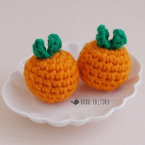 손뜨개 감귤 코바늘 니트 오렌지 장식 3.5cm