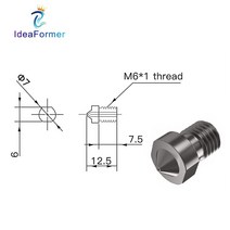 3D프린터 관련 부품 용품 엔더 3 핫엔드 타이탄 압출기 프루사 i3 MK3 용 필라멘트 3D 프린터 노즐 V6 경, 04 1Pcs 0.5mm