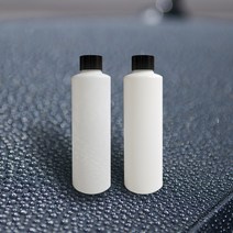[다담피앤씨]HDPE 화장품 세제 세차소분용기 화이트 반투명 200ml 원통형 블랙 일반캡 화이트 뾰족캡, 반투명 용기+블랙캡
