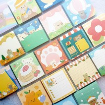 곰돌이 떡메모지(2) 8x8cm - 귀여운 떡메 캐릭터 메모지 16종, 2. 공연곰돌이