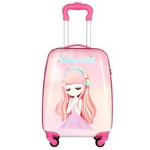 18inch 3d 애니메이션 사랑스러운 학생 트롤리 케이스 어린이 소녀 가방 바퀴 달린 가방 가방 케이스 아이 롤링 수하물 가방 au 재고