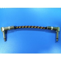 일렉기타케이블 호환 잭 6.35mm 6.35mm dj pro 전기 드럼 베이스 스피커용 90도 직각 스테레오 오디오 악기 앰프 코드, 빨간색 노란색 그물, 15cm 1개