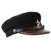 바이크리스트 H48 국산 수제 군모 마도로스모자 해군 천연가죽 남자모자 밀리터리킼