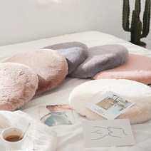 원형푹신털방석