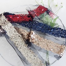 411 탐나요원단 직사각 4cm 스팽글, 실버