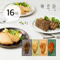 바르닭 훈제 닭가슴살 4종, 100g, 16팩
