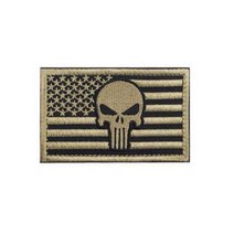 찍찍이 자수 장식 해골 성조기 국기 벨크로 와펜 패치